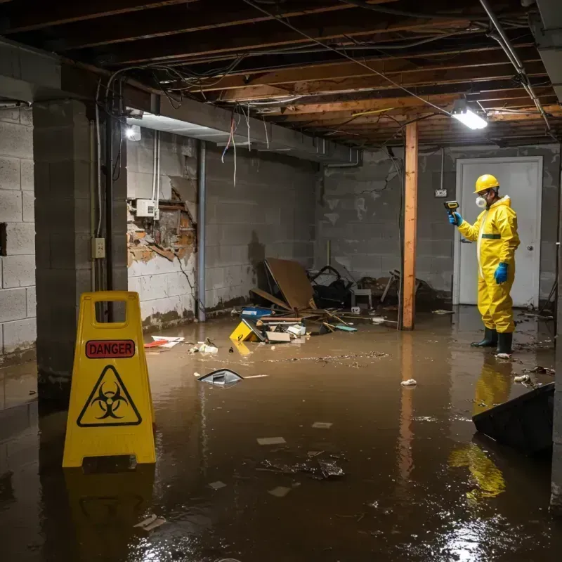 Flooded Basement Electrical Hazard in Weddington, NC Property