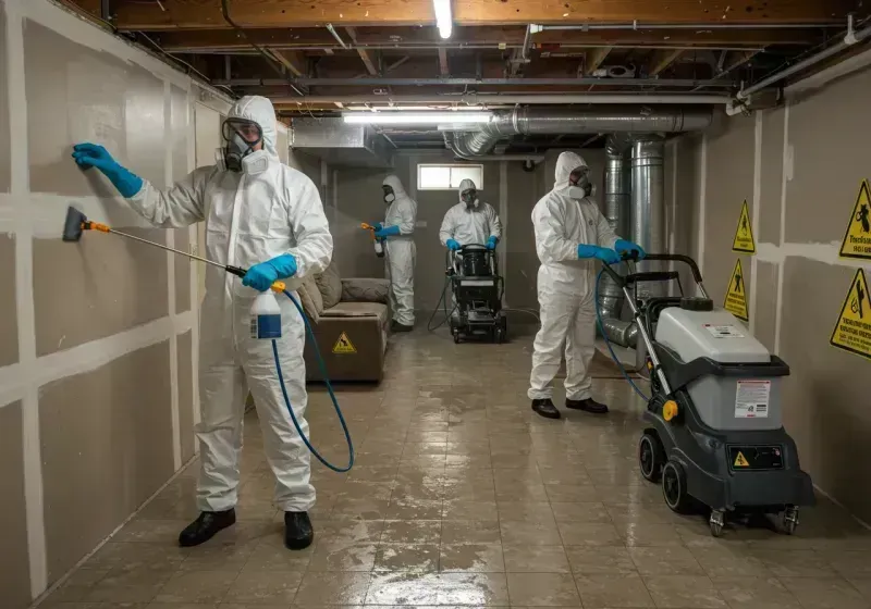 Basement Moisture Removal and Structural Drying process in Weddington, NC